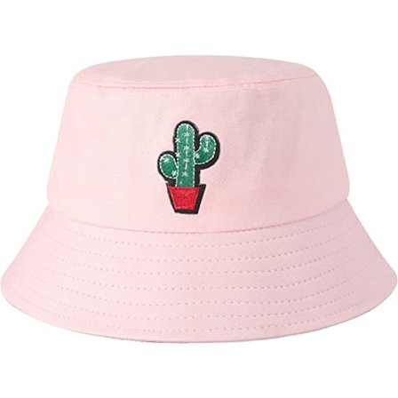Hink med bred brätte i bomull, sommarfiskarhatt för kvinnor och män, (kaktus