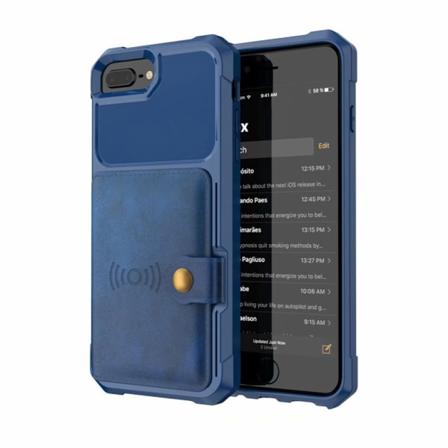 Smidigt Skal med Kortfack - iPhone 8 Plus Blå