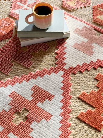 Saga Kilim Indoor/Outdoor Rug Washable 200X300 Beige/Multicolor Geometric