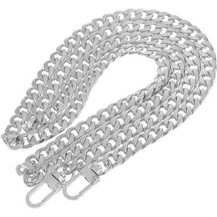 1 stk. Udskiftning metal kæde til håndtaske eller skuldertaske Sølv 12