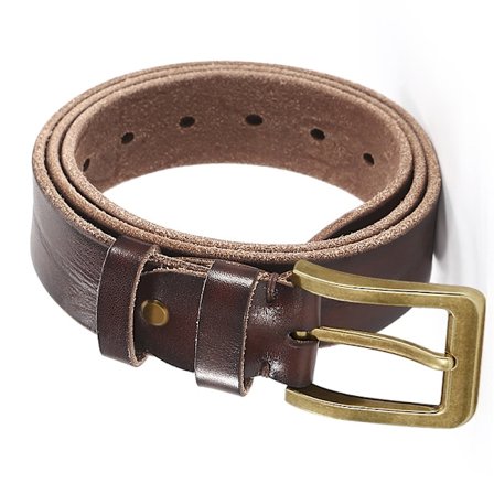 Äkta läderbälte för män, 120 cm casual kostymbälte