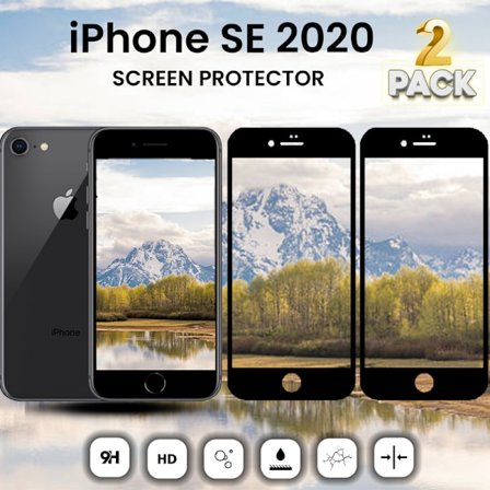 2-Pack IPHONE SE 2020 Skærmbeskyttelse - Hærdet Glas 9H - Super kvalitet 3D