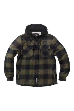 Geacă Din Flanelă West Coast Choppers Hell Bent verde-oliv/negru 3XL