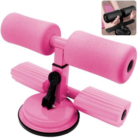 Självsugande situp-bar, sit-ups assistentenhet, sit up trainer sugkopp, rosa