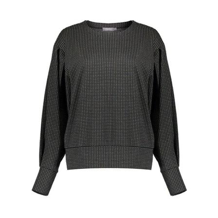 Geisha blouse Sweat balloon leaves , Zwart , Dames , Maat: M