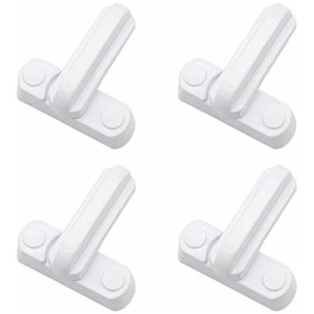 Pakke med 4 låser, hasper, håndtaklåser, hjemmesikkerhet, ekstra erstatning for hjemmedører, skap, vinduer [BR]