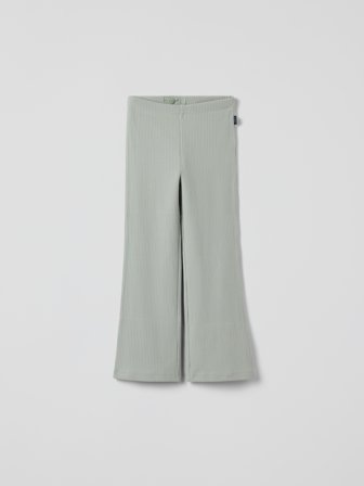 Ausgestellte gerippte Jerseyhose - 122 - kinderbekleidung - green - Polarn O. Pyret