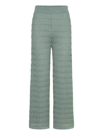 Martina Wide Structure Knitted Pants Green Malina