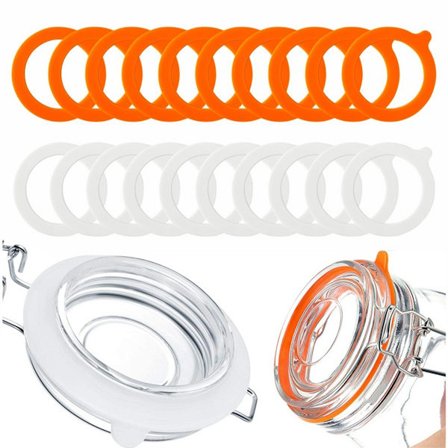 Hermetikkringer Pakke med 20 70mm x 95mm x 3.5mm Gummiringer til Krukker Gjenbrukbare Erstatningsringer Silikonpakninger Silikonringer Passer til 