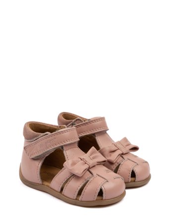 Starters Bow Velcro Sandal Pink Pom Pom