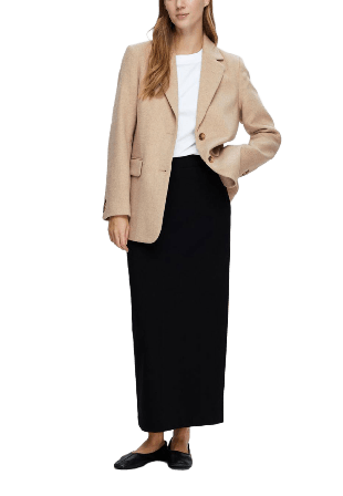 Selected Femme Slfshelly Mw Ankle Skirt Kjolar Dam Svart M