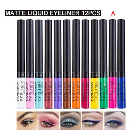 12 stk. Mat Øjenkosmetik Farverig Liggende Silkeorm Eyeliner Vandtæt Eyeliner Blyant Langtidsholdbar Makeup Værktøj~03451