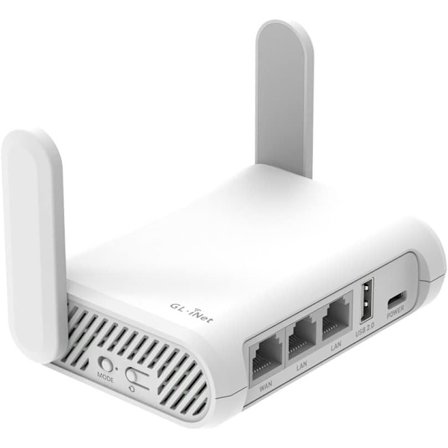 2025 Uusin malli GL-SFT1200 (Opal) Turvallinen matka WiFi-reititin, AC1200 Dual Band Gigabit Ethernet langaton verkko, IPv6 USB 2.0, toistin