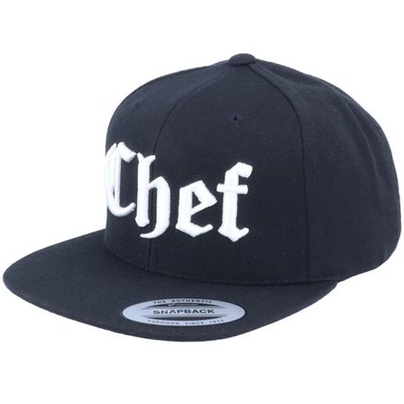 Blackletter - Svart snapback Keps - 3D Chef Black Snapback @ Hatstore