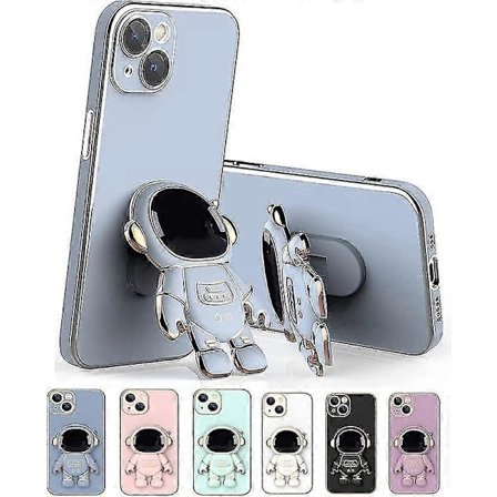 Astronaut Vikbart Stödfodral Kompatibelt med iPhone 12 Pro Max/12 Pro/12, Elektropläterat TPU Skyddsskal