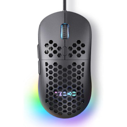 Falcon M1SE Ultralet Honningkage Gaming Mus, Højpræcision 12800DPI Optisk Sensor, 6 Programmerbare Knapper, RGB-belysning, Ingen Træksnor, Kablet