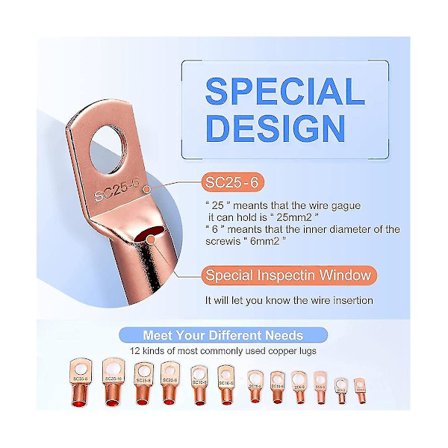 240 st koppartrådsanslutningar batteripoler batterikabeländar,