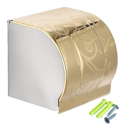 Toalettpappershållare i rostfritt stål - Väggmontering i blank guld