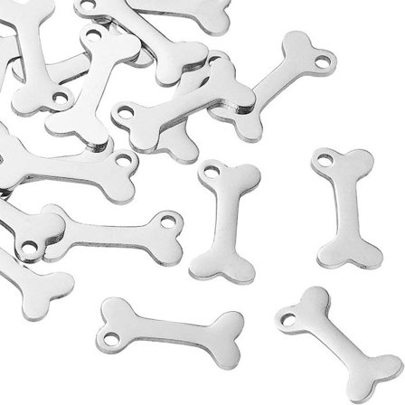 Bone Charm Hund Bone Char Rostfritt stål Pet Charm