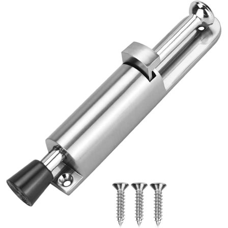 Dörrstopp i Zink-Legering Dörrbroms Gummistötdämpare med 3st Skruvar Väggdörrstopp för Kök Sovrum Vardagsrum