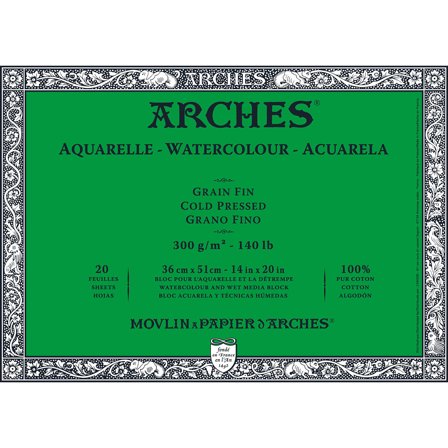 Arches Akvarellblock CP hellimmat 300g 36x51 cm