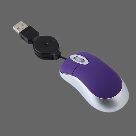Retraktionskabel Mini Mus Kontor Hem Mus för Laptop eller Skrivbord, USB Datormus Trådbunden med Optisk Sensor och 1200 DPI - Bekväm Trådbunden Mus
