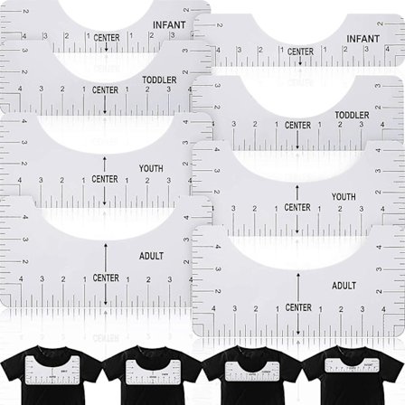 8 Pieces T-shirt Alignment Tool T-shirt Ruler Guide Tool T-shirt Craft Ruler T-shirt Centering Tools For Guiding T-shirt Design