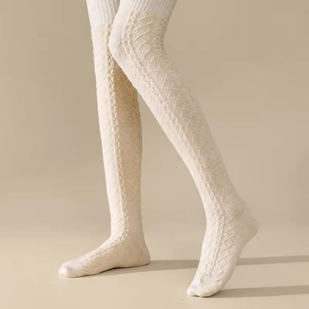 One size passer alle; 1 par Oats-dame lange sokker i blandet fåreskind, varme og bløde efterårs- og vintersokker, afslappet mode, one size