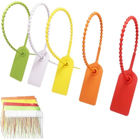 100 stk. Plastik Kabelbinder, Multifarvede Kabelbinder, Kabelbinder Tags, Plastik Sikkerhedsmærker, Anti-Forfalskningsknapper til Tøj A