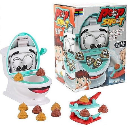 Poop Shoot -lelu - Hauska perhejuhlapeli Poop Shoot - Nopea ja kiihkeä vessanvetopeli Lelut Lahjat lapsille, Sisältää 12 kakkaa, 2 laukaisinta ja 