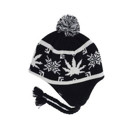 HUF - Schwarz pom Mütze - Arctic Plantlife Braided Beanie Black Pom @ Hatstore