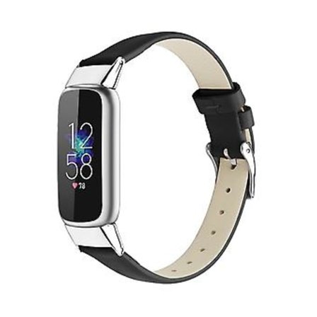 Läderarmband för Fitbit Luxe S (Svart)