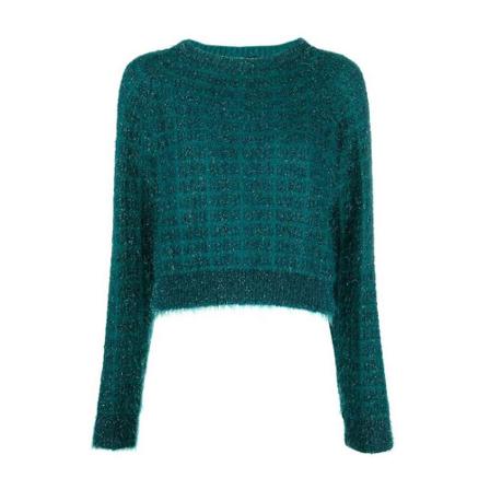 Pinko Round-neck Strik Grøn, Dame Striktrøjer, Størrelse: XS