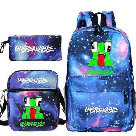 Auspicious-unspeakable Student Schoolbag Leisure Backpack Small Shoulder Bag Pen Case Three-piece Set