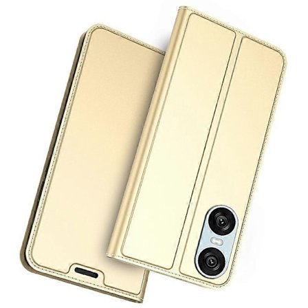 Kompatibel med Sony Xperia 10 VI Fodral PU Läder Telefonskal med Korthållare Inbyggd Magnetisk Stängning - Guld-WELLNGS