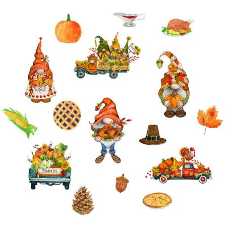 Thanksgiving magnetiska klistermärken Höst Höst Skörd Kalkon Majsblad Gnome Festlig Kylskåp Kylskåpsmagneter Gör-det-själv-dekor