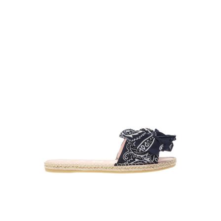 Manebí, Bandana slides with bow Blauw, Dames, Maat:37 EU
