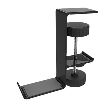 (Svart) Metall Hörlurar Hållare Hängare Under Skrivbordet Hörlurar Stativ He