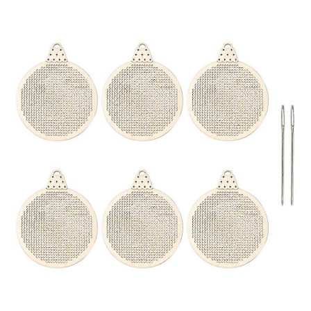 Runde Tre Korssting Dekorationssett for DIY Juletrepynt