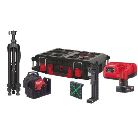 Milwaukee M12 3PLSKIT-401P Treplanlaser med batteri og lader, Laserinstrumenter