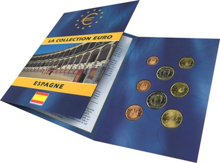 Spanien - Euro møntsæt i folder - Fransk