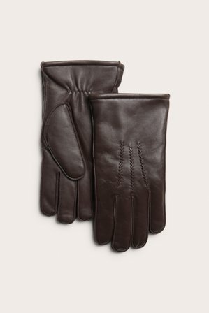 Kappahl | Skórzane rękawiczki | Jasnobrązowy