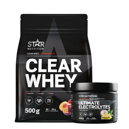 Clear Whey Vassleprotein 500 g + Ultimate Electrolytes 300 g