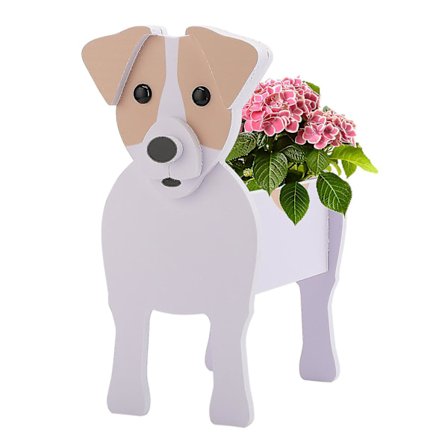 Hundeformet Plantepotte, Dyreplantepotte for Hagedekorasjoner - 26 (Jack Russell Plantepotter)