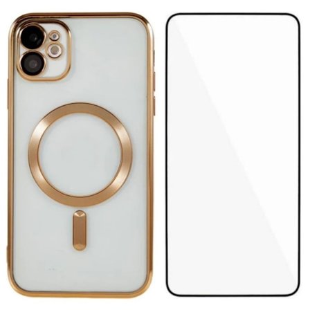 iPhone 11 Magnetic Case with Screen Protector – Gold