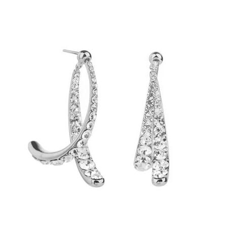 Cross Fishtail Form Kvinnor Söt Drop Örhängen Lady Koppar Snygga Dingla örhängen white golden