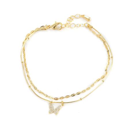 Dubbelhalsband Med Fjärilshänge