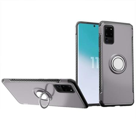 Samsung Galaxy S20 Ultra - Tyylikäs kansi sormustelineellä Grå