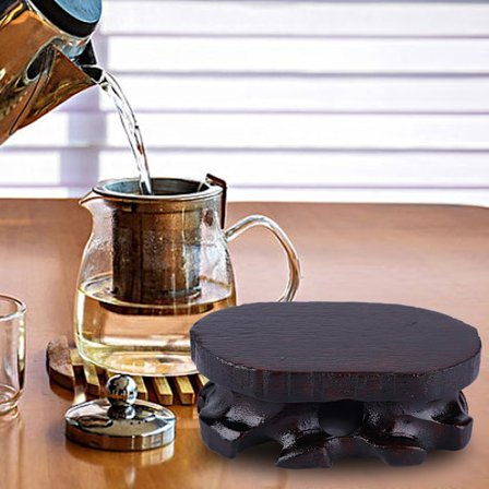 Suosittu Mala-kivikoriste kiinteä puu pieni bonsai-ruukku käsityöpohja puinen teline