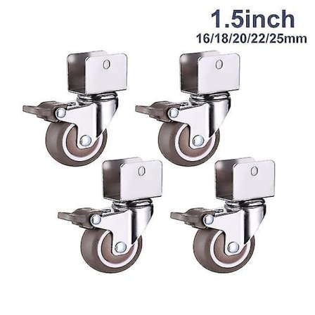 1.5 Møbel Krybbe Hjul Kabinet Klemme Med Bremsehjul Blød Gummi